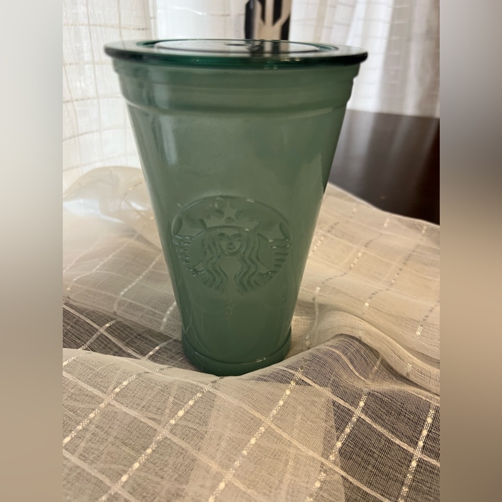 Starbucks green glass tumbler